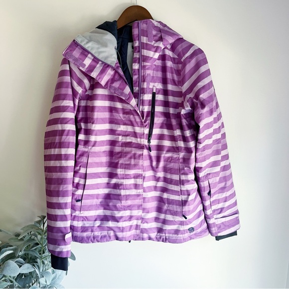 Mountain Hardwear Striped purple winter jacket/ski coat size medium - Picture 2 of 16